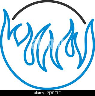 Flame Vinyl Icon. Editable Bold Outline With Color Fill Design. Vector Illustration. Stock Vector