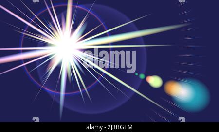 Light source and flare and lens ghost. Vector data that is easy to edit. Stock Vector