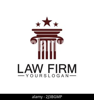 Law Firm Pillar Logo Template-Vector Stock Vector