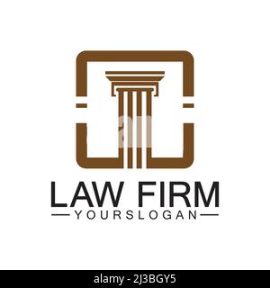 Law Firm Pillar Logo Template-Vector Stock Vector