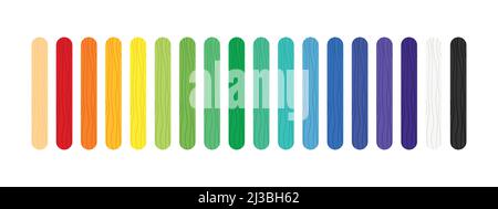 Color popsicle stick for lolly or ice cream, math counting, tongue depressor. Stock Vector