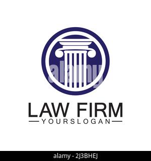 Law Firm Pillar Logo Template-Vector Stock Vector