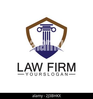 Law Firm Pillar Logo Template-Vector Stock Vector