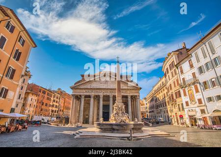 Rome Italy, city skyline at Rome Pantheon Piazza della Rotonda Stock Photo