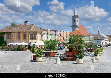 market place in Village of Rust at Lake Neusiedler See,Burgenland,Austria Stock Photo
