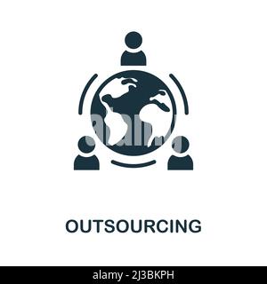 Outsourcing icon. Monochrome simple Outsourcing icon for templates, web design and infographics Stock Vector