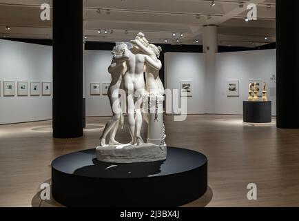 The Three Graces by Antonio Canova (1757-1822) is a Neoclassical sculpture of the mythological three charities, MART Museum Rovereto, northern italy Stock Photo