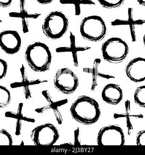Abstract grunge pattern with crosses and circles. Stock Vector