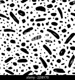 Polka dot hand drawn vector seamless pattern. Stock Vector