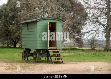 rustic old shepherds hut in the English countryside Stock Photo