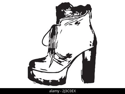 Line Drawing High Heel Sandals Illustration PNG Images | PSD Free Download  - Pikbest