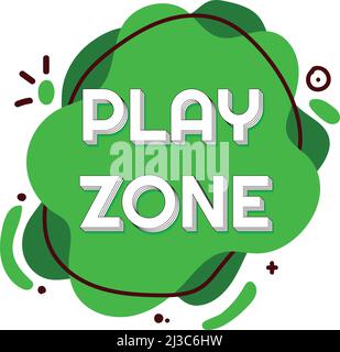 Play zone logo. Kid party invitation label Stock Vector
