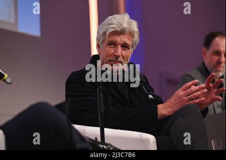 Cologne, Germany. 06th Apr, 2022. Norwegian author Karl Ove Knausgard reads at Lit.Cologne, the international literature festival Credit: Horst Galuschka/dpa/Alamy Live News Stock Photo