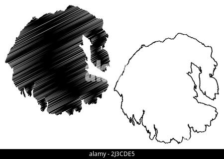 Rene-Levasseur Island (Canada, North America, Quebec Province) map vector illustration, scribble sketch eye of Quebec map Stock Vector