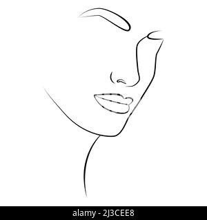 Face man line art minimalist logo. Line sketch of man face. Abstract ...