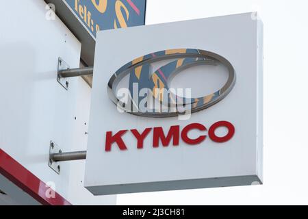 VALENCIA, SPAIN - APRIL 07, 2022: Kymco is a Taiwanese motorcycle manufacturer Stock Photo