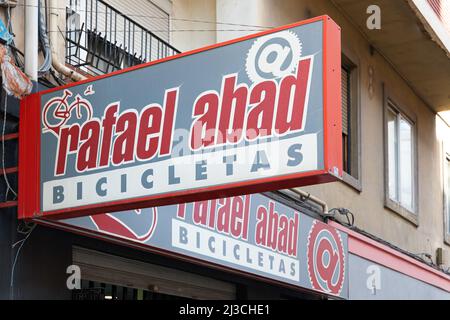 VALENCIA, SPAIN - APRIL 07, 2022: Rafael Abad is a traditional bike shop Stock Photo
