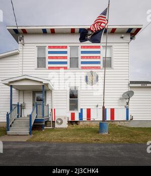 An American Legion post along US Route 20 aka Great Western Turnpike, in Waterville, New York State. Oneida County. Stock Photo
