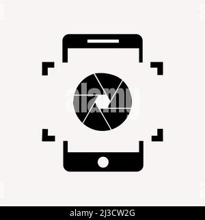 mobile phone photo camera line icon vector. mobile phone photo camera sign. isolated contour symbol black illustration Stock Vector