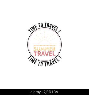 Summer vacation grunge rubber stamp vector image. Summer time, grunge stamp, isolated on white background, vector illustration. Stock Vector