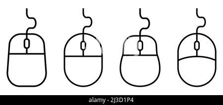 Mouse line icons set. Vector illustration isolated on white background Stock Vector