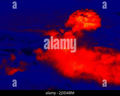 Colored clouds. Illustration of thermal image Stock Photo