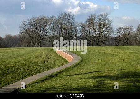 Ha-Ha Wall. Heaton Park, Manchester. Stock Photo