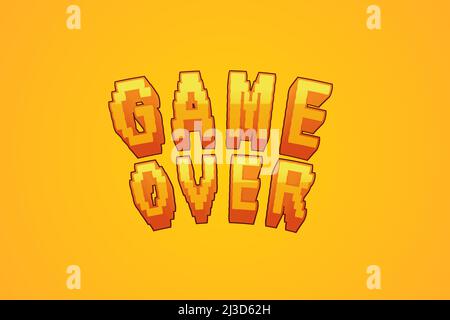 Editable text effects Game over , words and font can be changed Stock Vector