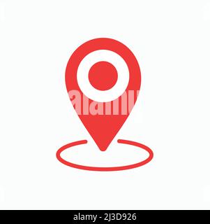 Location icon vector. Pin symbol on white background. Editable Stock Vector