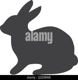 vector illustration of a bunny silhouette isolated in white background. Stock Vector