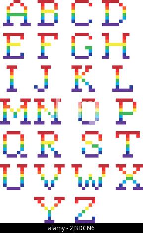 Alphabets Chart pixel art vector illustration Stock Vector Image & Art ...