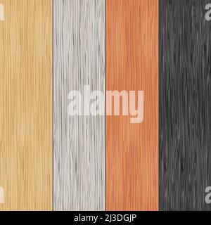 Wood texture on planks. Vertical seamless patterns. material, seamless, Wooden panel, background and parquet, vector illustration Stock Vector