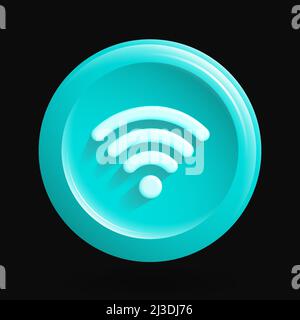 Tortoise Blue WiFi Icon. 3D Internet Access Element. Vector illustration Stock Vector