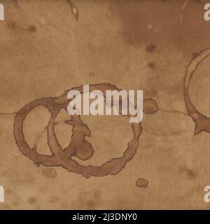 Vintage old paper texture background, scrapbooking craft page as vector illustration, parchment with coffee cup stains. Stock Vector