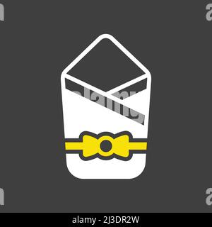 Baby sleeping bag vector glyph icon. Envelope for newborn. Graph symbol for children and newborn babies web site and apps design, logo, app, UI Stock Vector