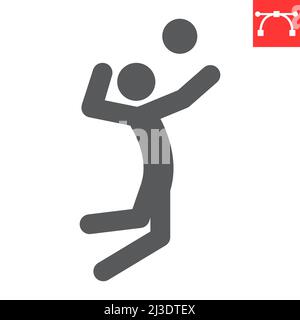 Volleyball sport glyph icon Stock Vector