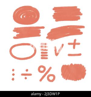 Grunge Red Brush Stroke . Distressed Brush Stroke . Vector illustration. Collection of hand drawn brush strokes Stock Vector