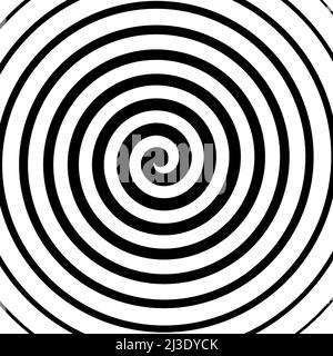 Vector spiral background in black and white. Hypnosis theme. Abstract design element Stock Vector