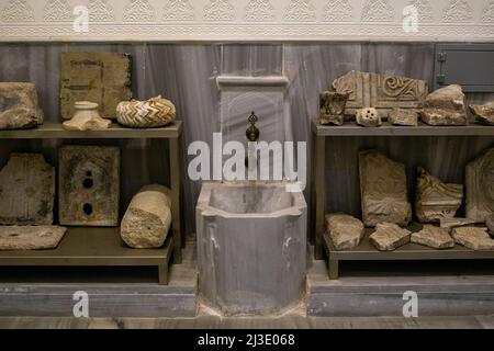 Detailed interior views from the Second Bayezid Bath, The Bayezid II Hamam, Culture Museum in Fatih, Istanbul, Turkey on March 30, 2022. The Bayezid I Stock Photo