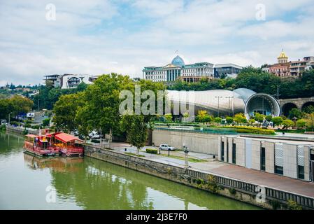 Tbilisi, Georgia - September, 2019 View entrance in the Rike Concert Hall. the Tube.. Stock Photo