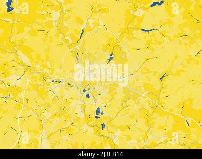 Kharkiv Map, Kharkiv is a city in northeast Ukraine. Sprawling Freedom Square is home to the constructivist Derzhprom building. Stock Vector