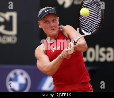 Bogota, Colombia. 7th Apr, 2022. Suzan Lamens of Netherlands plays during the match against Irina Bara of Romania at the Copa Colsanitas WTA Tournament on April 7, 2022 in Bogota, Colombia. (Credit Image: © Daniel Garzon Herazo/ZUMA Press Wire) Stock Photo