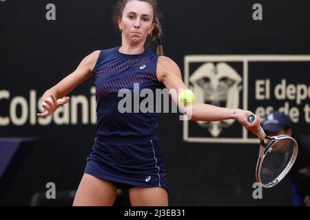 Bogota, Colombia. 7th Apr, 2022. pek Ã-z of Turkey plays during the match against Maria Camila Osorio of Colombia at the Copa Colsanitas WTA Tournament on April 7, 2022 in Bogota, Colombia. (Credit Image: © Daniel Garzon Herazo/ZUMA Press Wire) Stock Photo