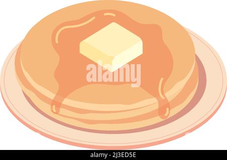 pancakes with butter Stock Vector