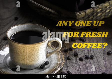 A fresh coffee meme. Stock Photo