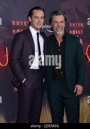 Lewis Pullman and Josh Brolin at the ÔOuter RangeÕ Prime Video Premiere Event Screening held at the Harmony Gold Theater on April 7, 2022 in Los Angeles, CA. © Janet Gough / AFF-USA.COM Stock Photo