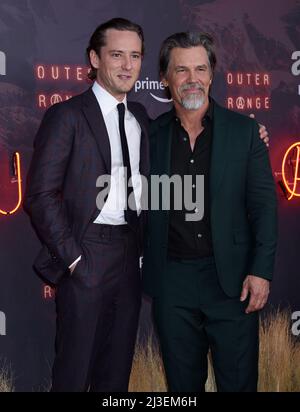 Lewis Pullman and Josh Brolin at the ÔOuter RangeÕ Prime Video Premiere Event Screening held at the Harmony Gold Theater on April 7, 2022 in Los Angeles, CA. © Janet Gough / AFF-USA.COM Stock Photo