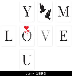 Love Me Vector Love you and love me, vector. Wall art, A4. Scandinavian minimalist ...