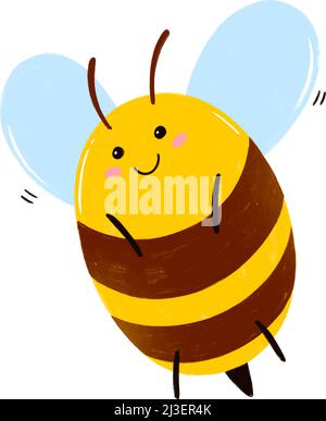 Smiling Cute Bee Cartoon Character. Vector Illustration Design Stock Vector