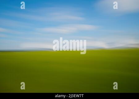 landscape in motion, captured with moving the camera Stock Photo